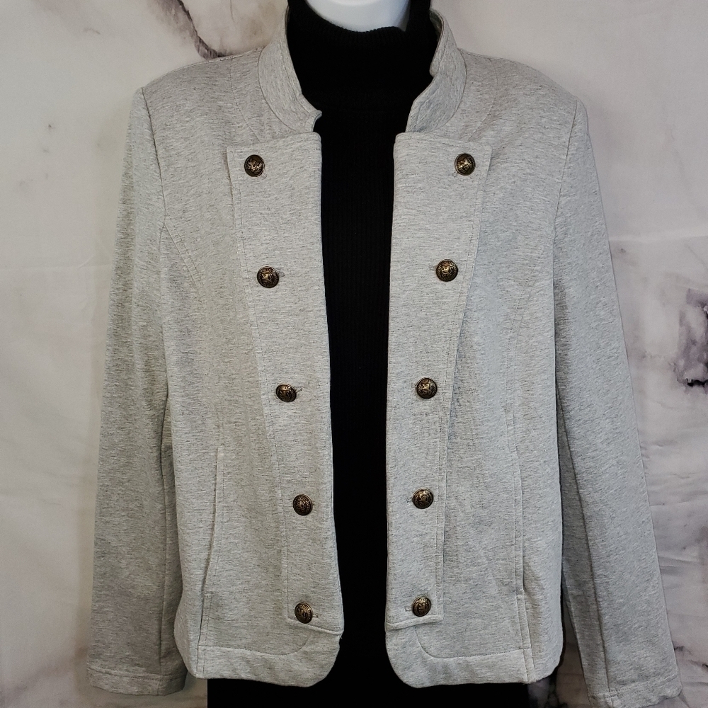 Tommy Hilfiger Size L Military Style Gray Jacket